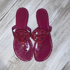 Tory Burch Miller Sandals - pink/purple patent leather